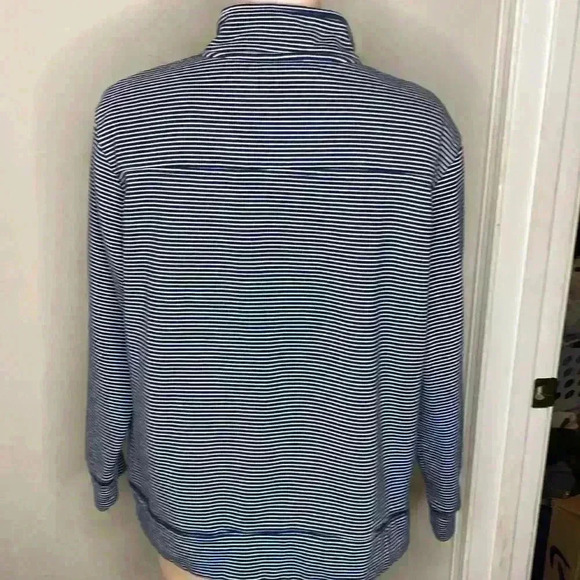 State Of Mine Ohio Blue White Stripe Long Sleeve Sweatshirt Womens Size XL - Picture 3 of 5